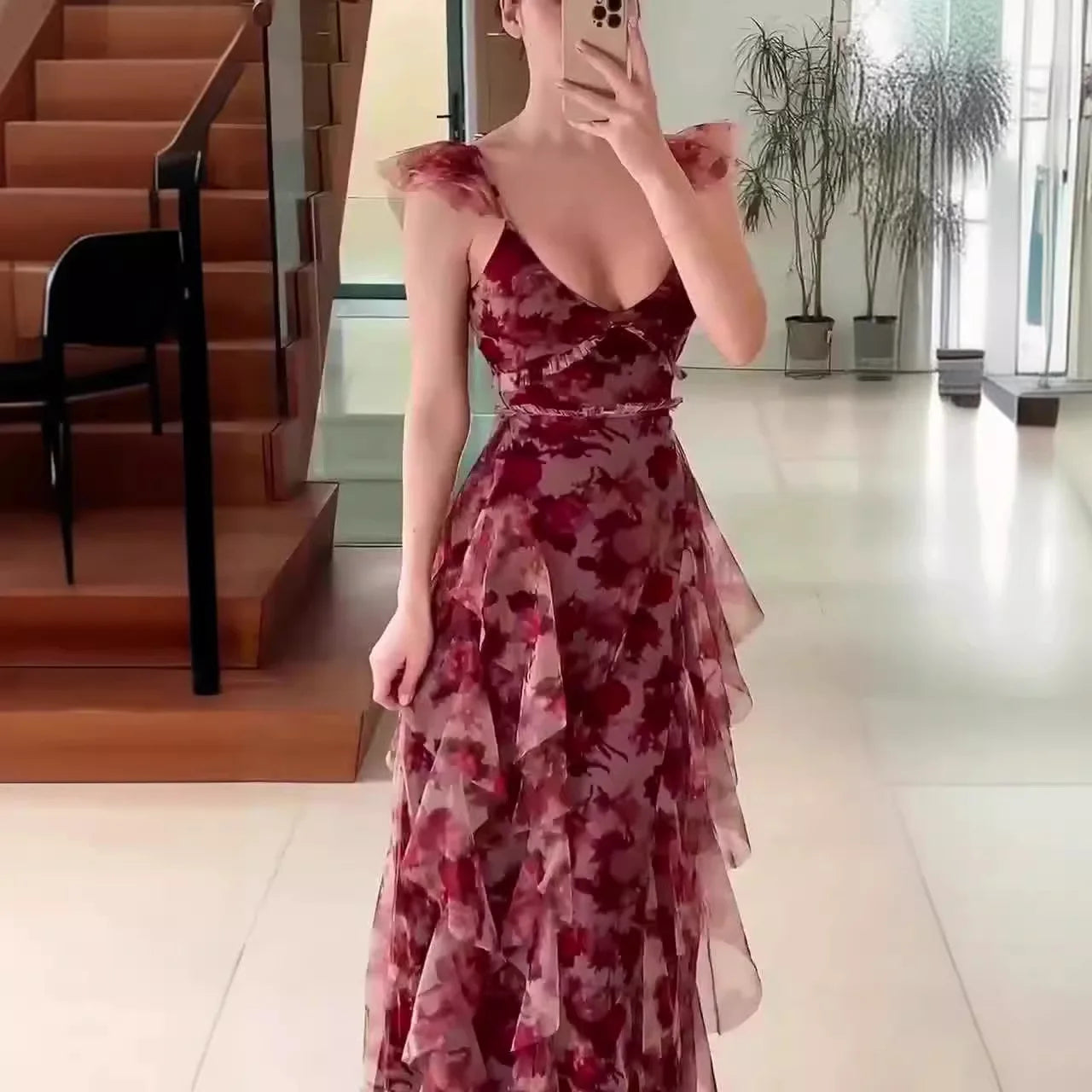 FLORA | ROBE À VOLANTS ET MOTIF FLORAL