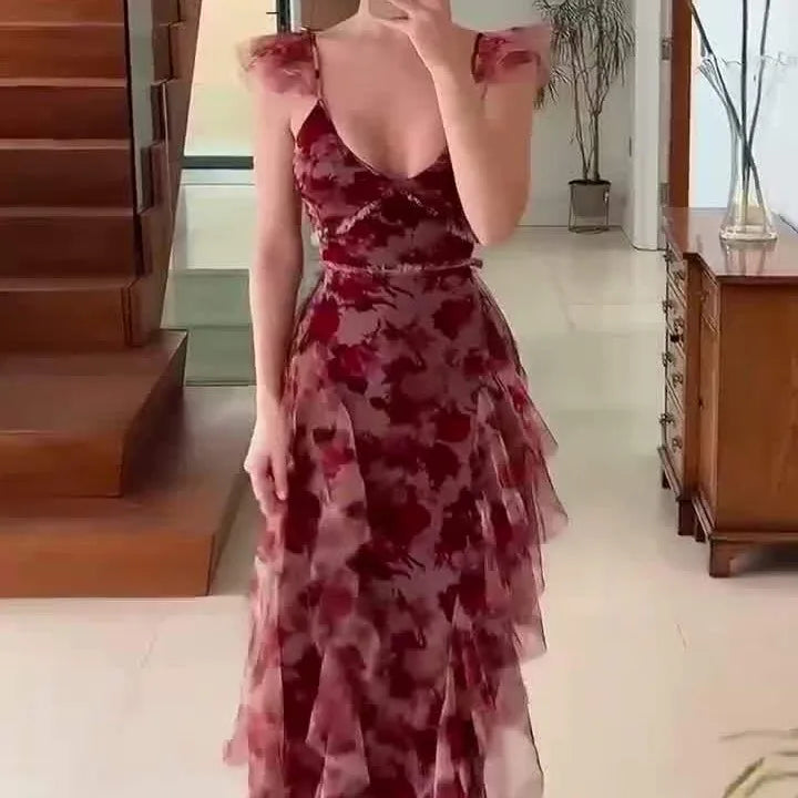 FLORA | ROBE À VOLANTS ET MOTIF FLORAL