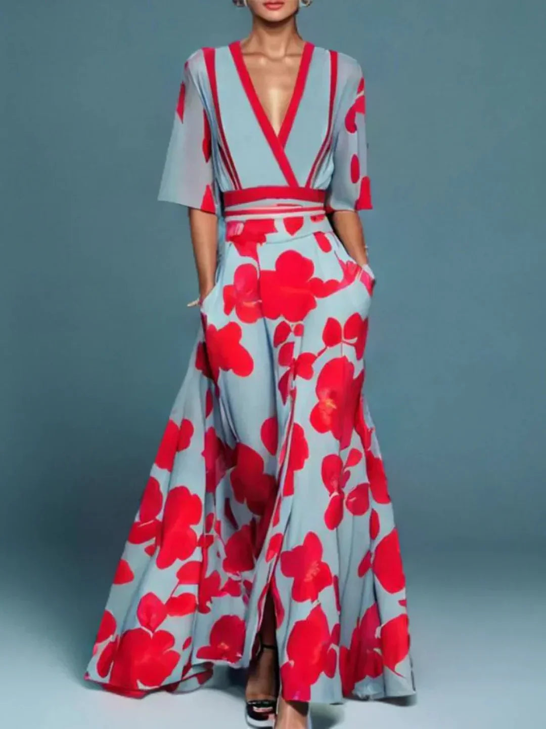 LARA | ROBE LONGUE ÉLÉGANTE À FLEURS