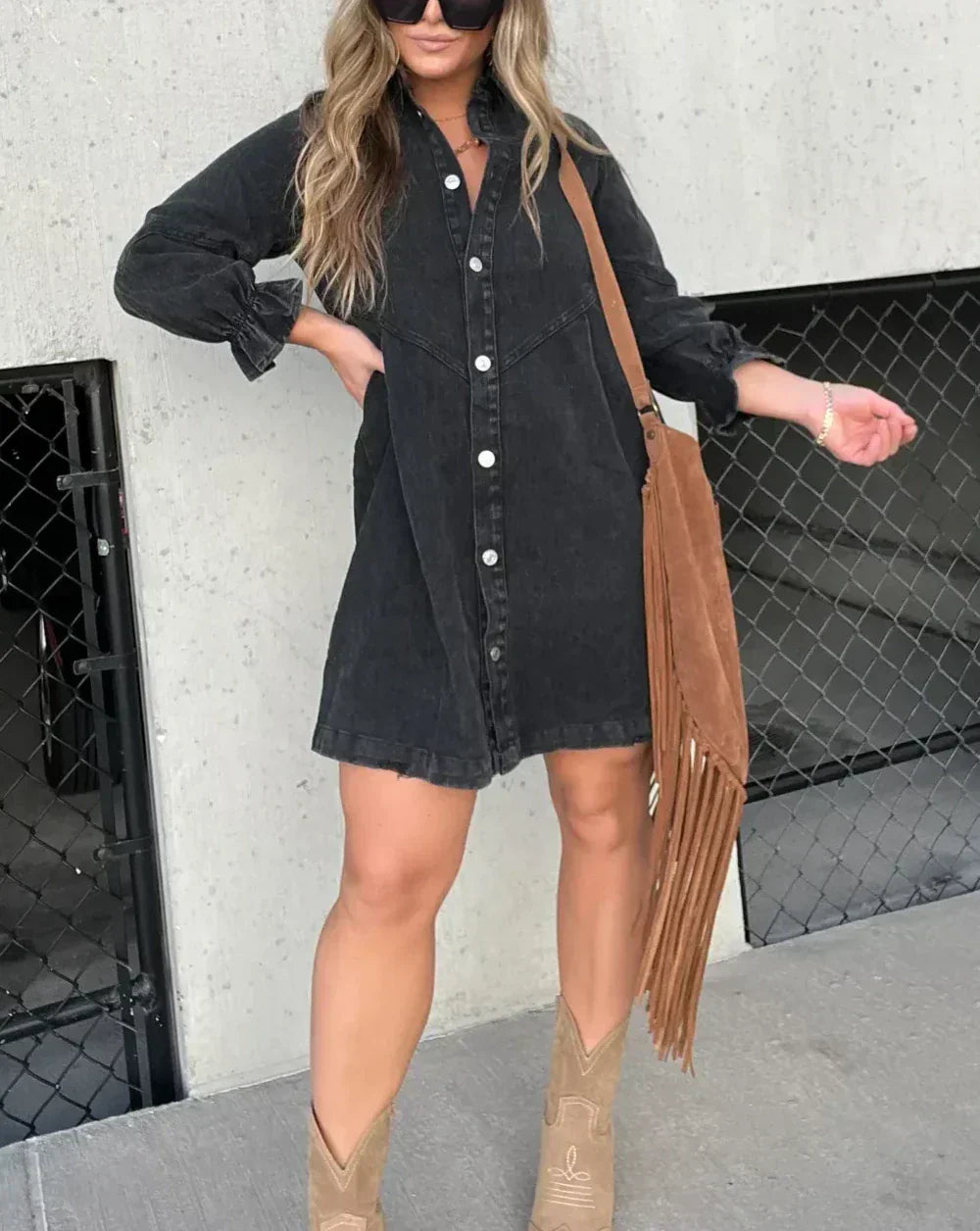 GRACE | ROBE EN DENIM À MANCHES LONGUES
